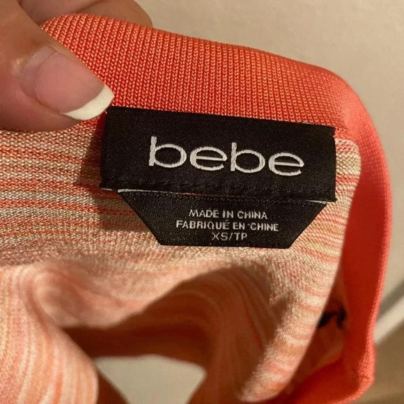 Bebe‎ two piece cropped orange top and skirt set size XS - Picture 4 of 6